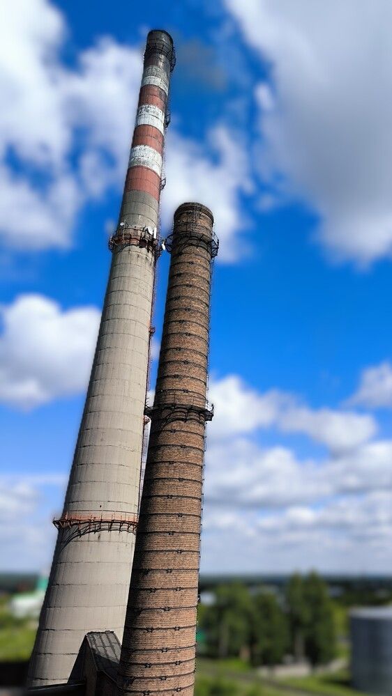 Дымовые трубы тепловой электростанции