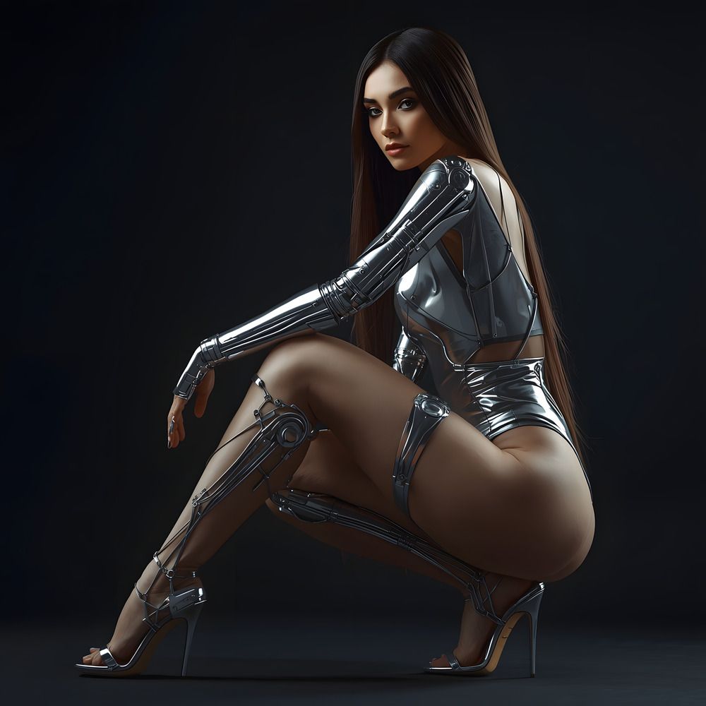 Ethereal Cybernetic Muse: Harmony of Flesh and Circuits