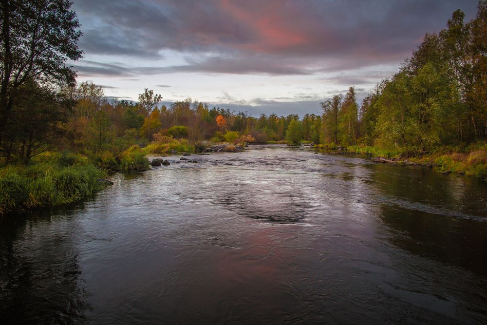 Закат над Вуоксой. Октябрь.