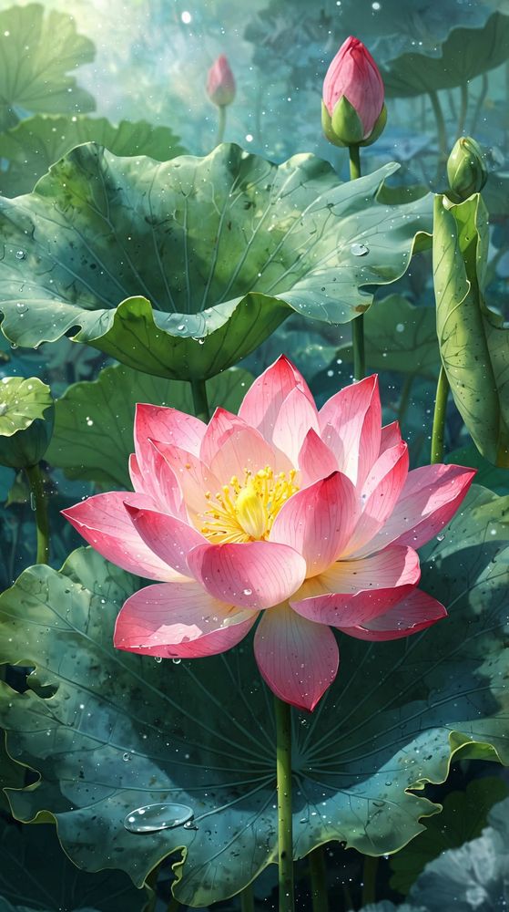 Pink lotus flower