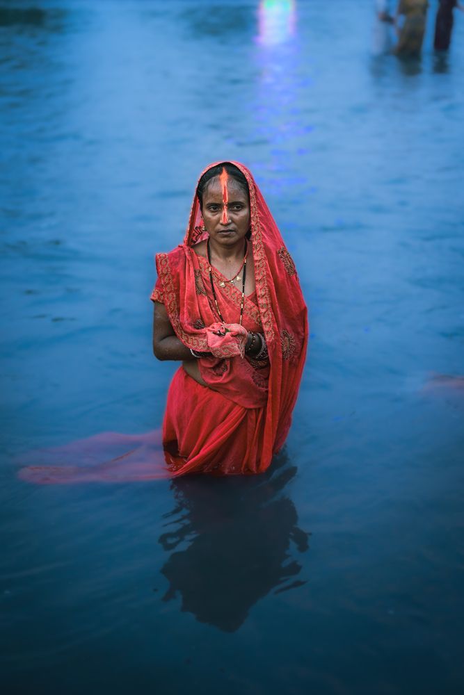 A lady in red (Chhath Puja 2025)