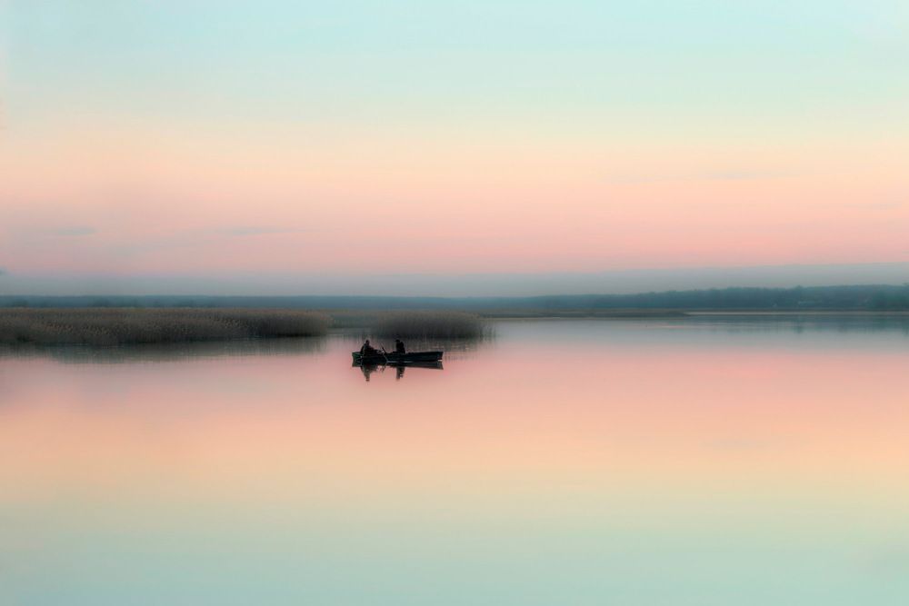 Озеро на закате