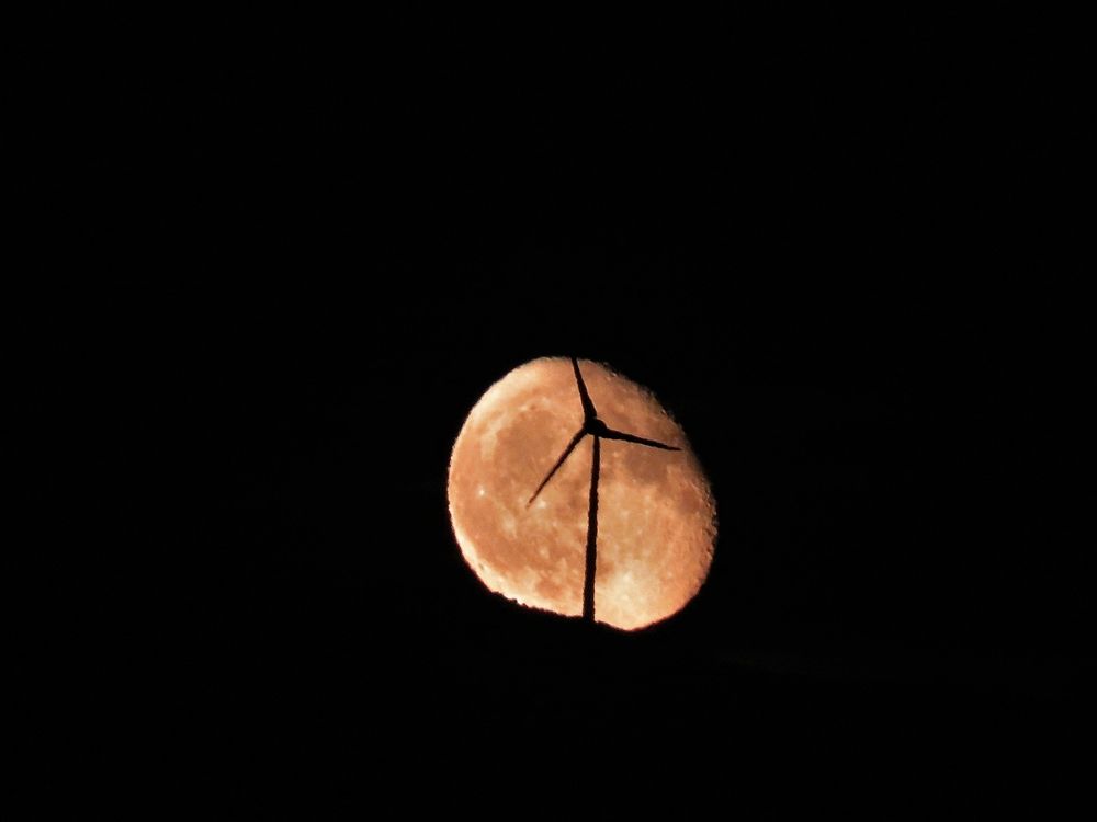 Silhouete and the moon