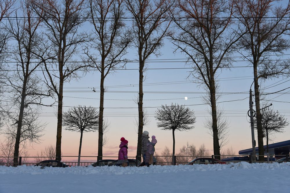 Закат в морозный день