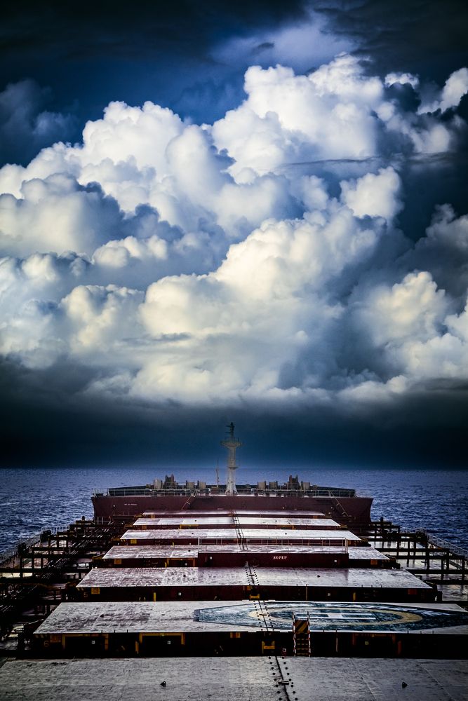 Ship and clouds