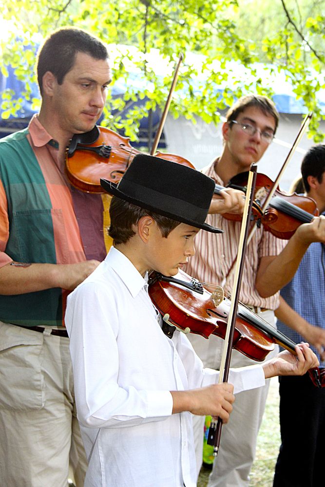 Together with father