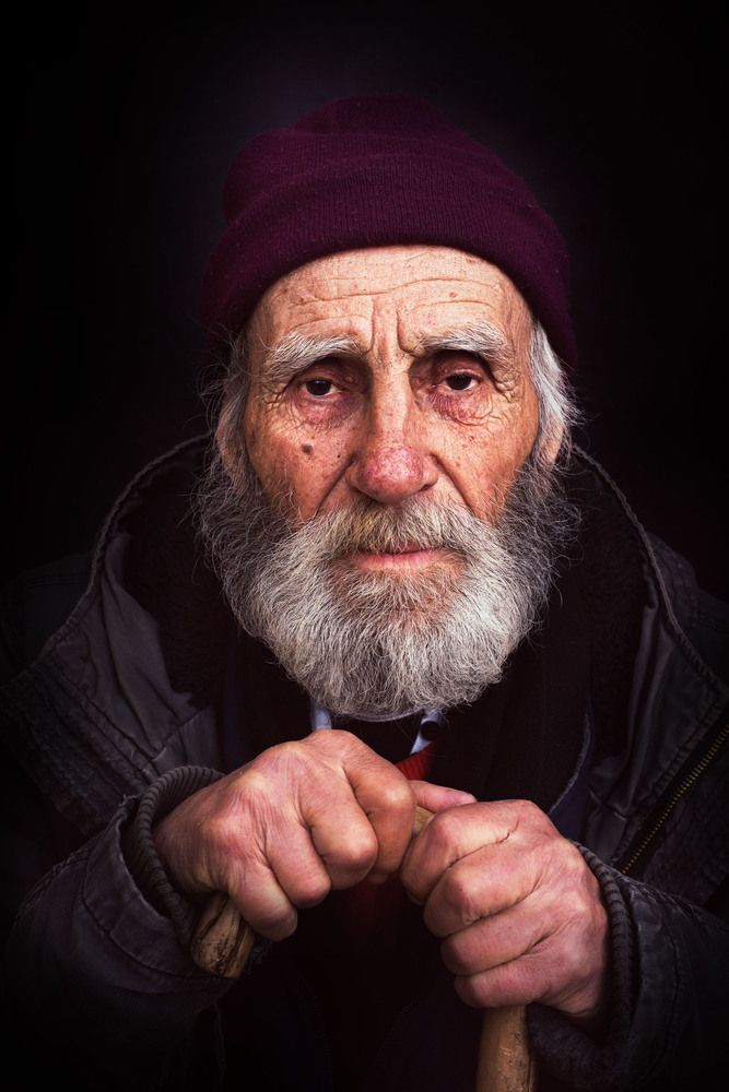 old man with a cane.