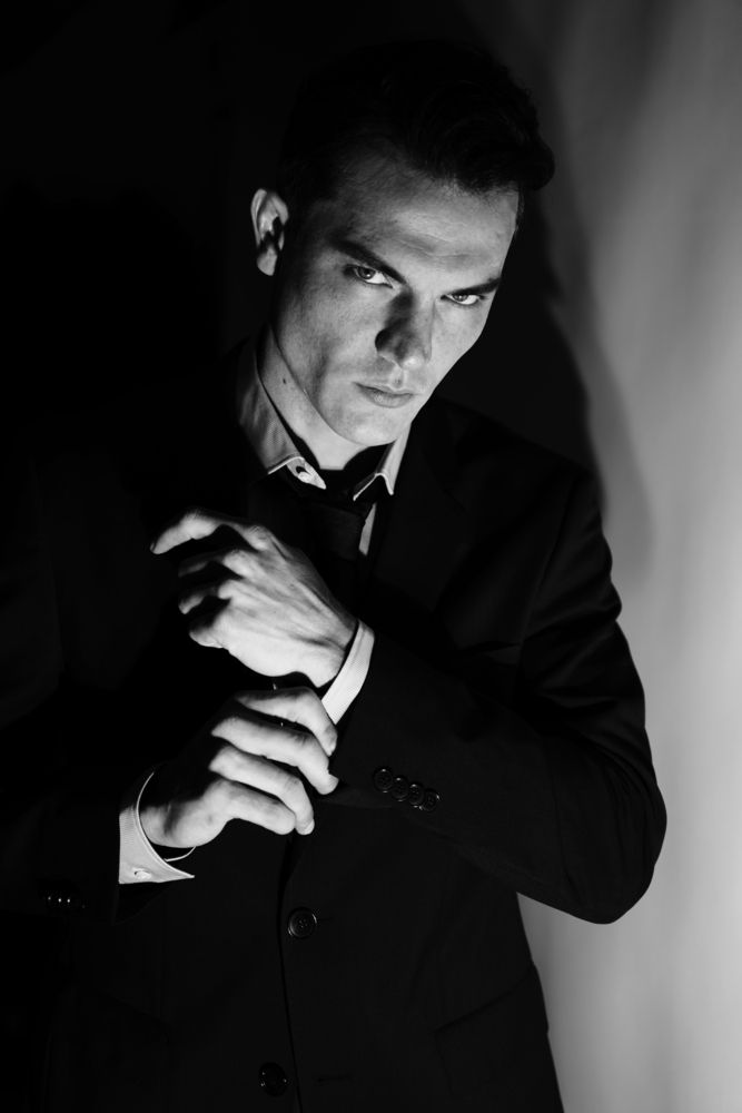 Portrait of male model in simple light