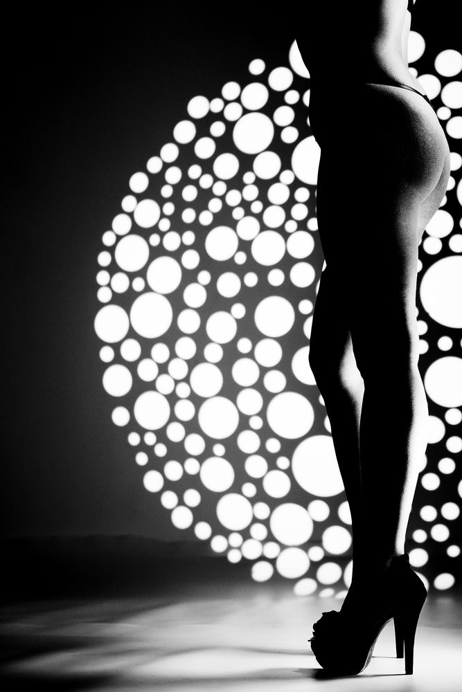 Young lady in lights