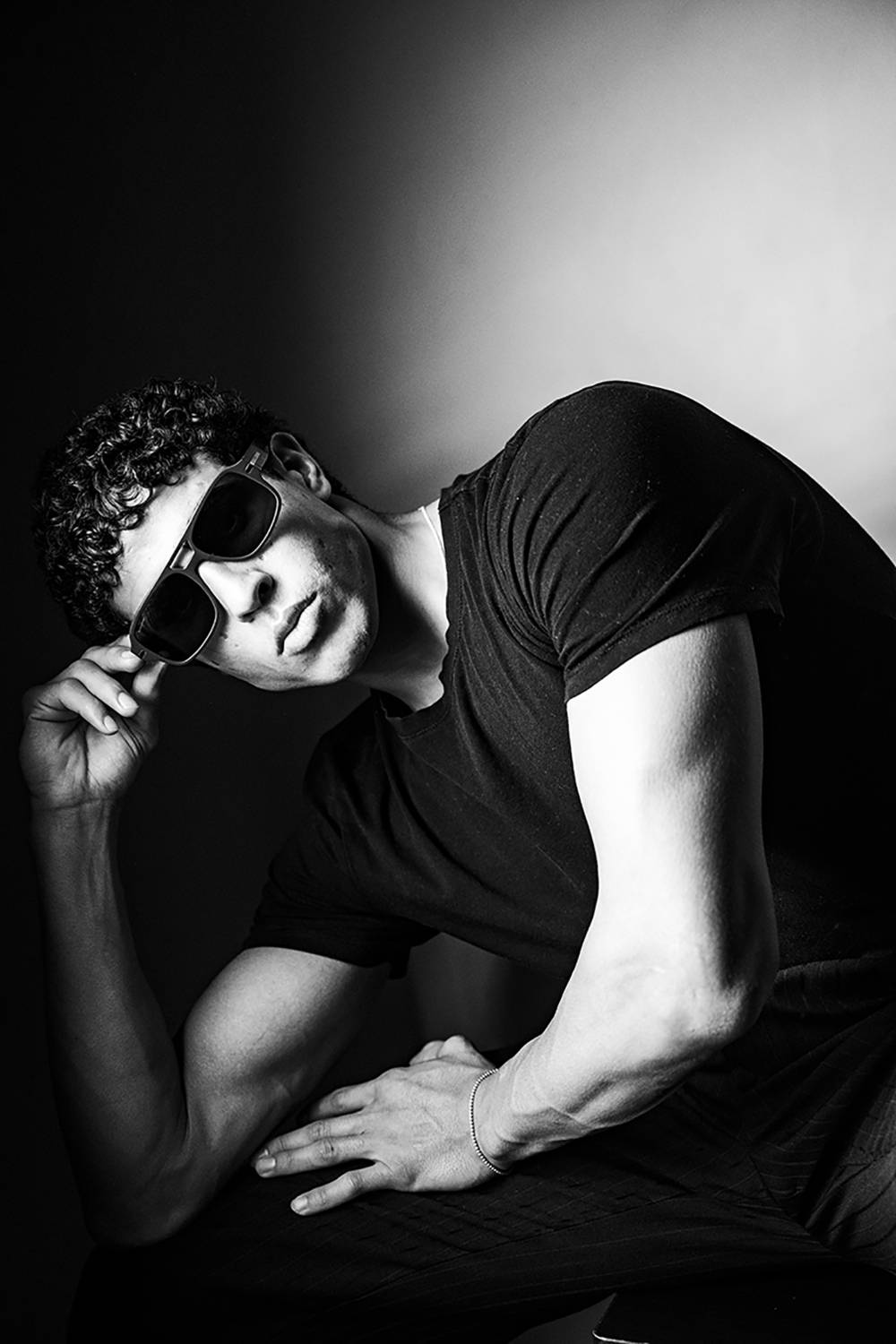 Moroccan male model studio portraits in Madrid Spain 1