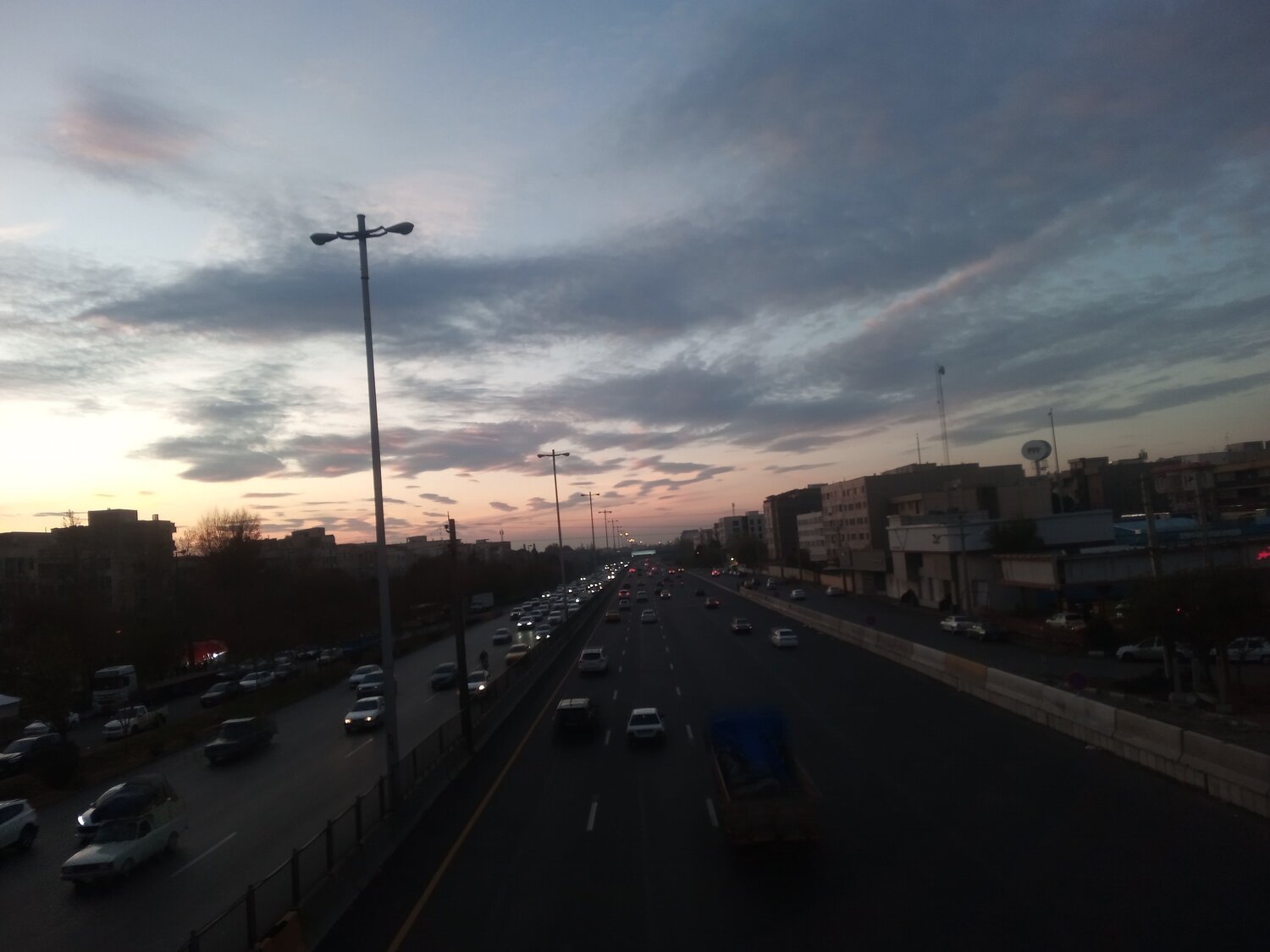 Sunset in Mehrshar and freway