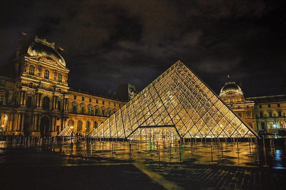 Louvre at night