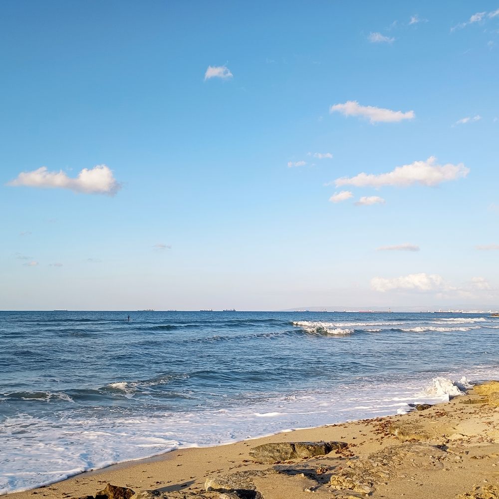 Blue and white seascape
