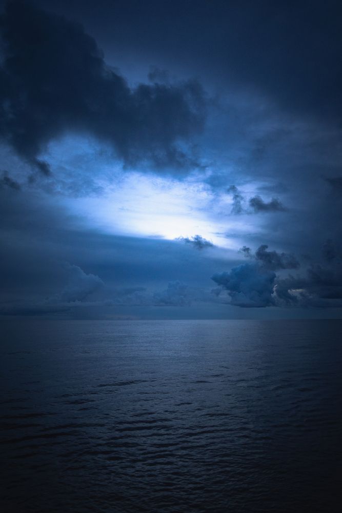 Blue hour at sea