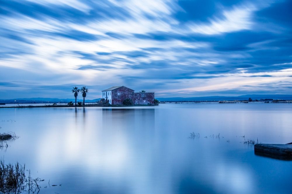 Atardecer azul en la Albufera de Valencia