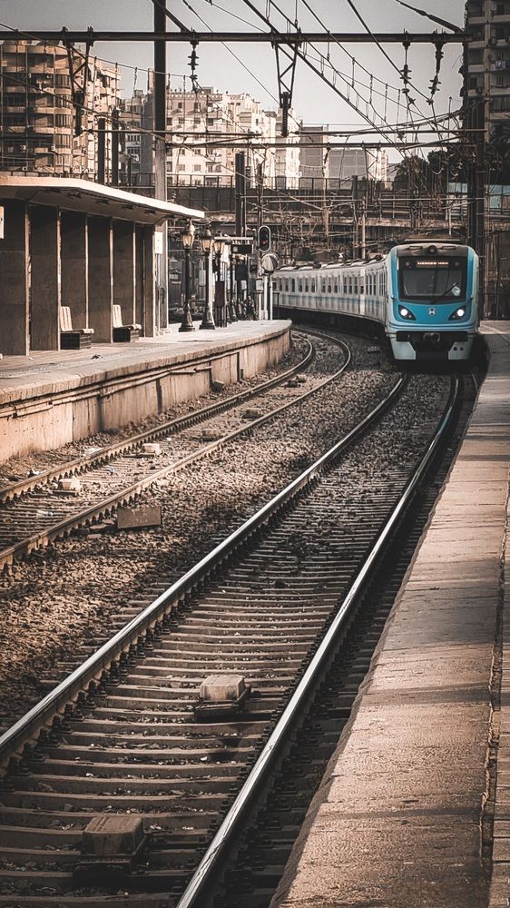 Railway and Approaching Train