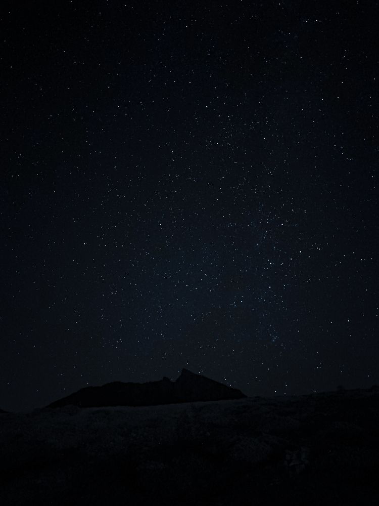 Starry Night Sky Over Desert Sand Dunes