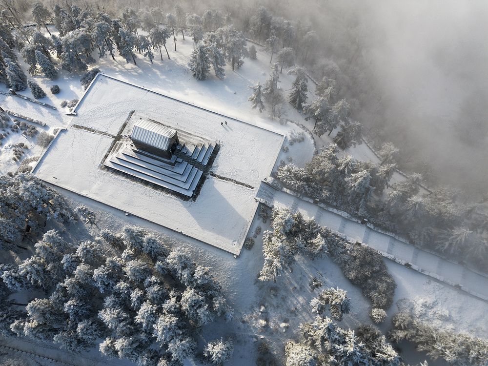 Snowy monument