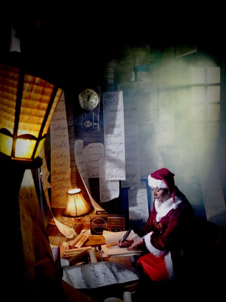 Girl writes her diary in December