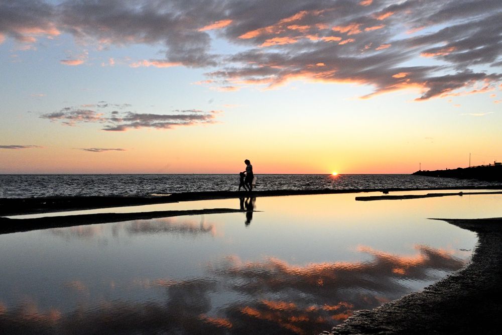 Searching for reflections at sunset