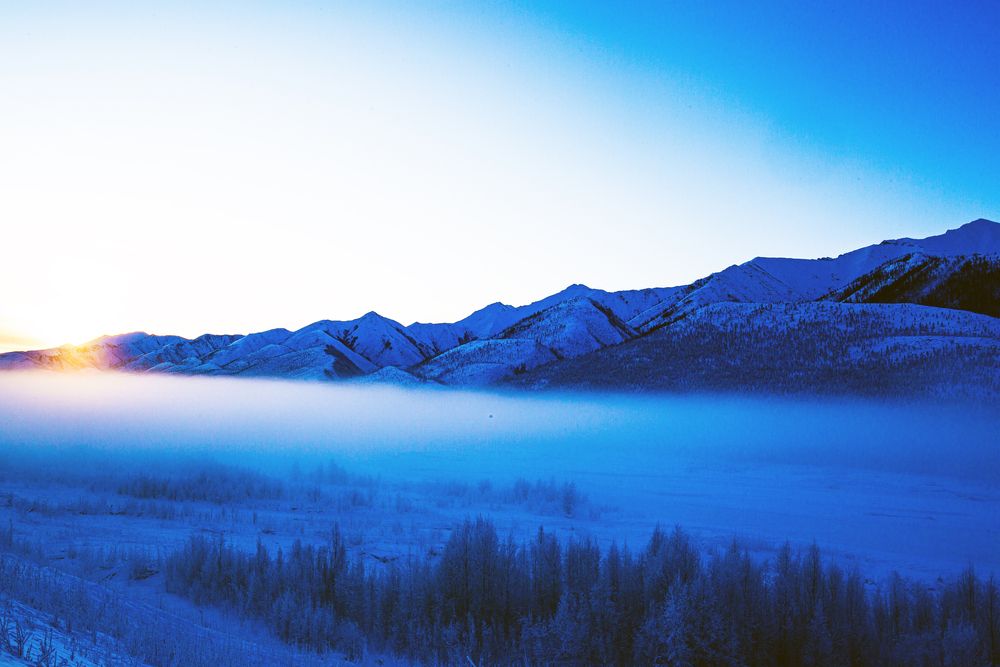 Зимний утренний туман.