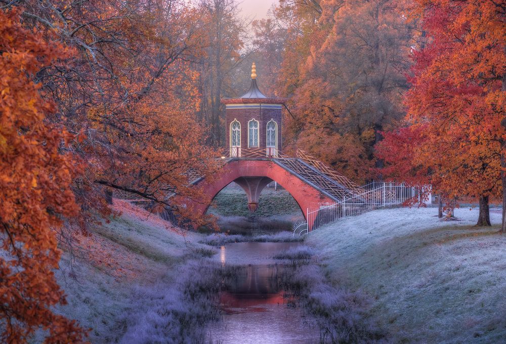 ... Крестовый мост в осеннем ...