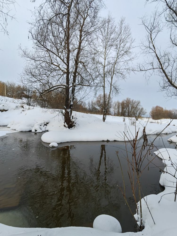 Речка Аркарка зимой.