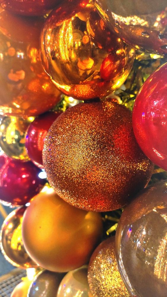 Golden and Red Christmas Ornaments