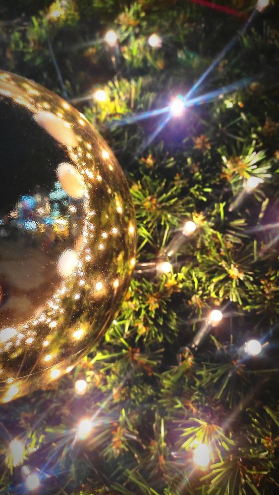 New Year\'s tree decorated with bright balls
