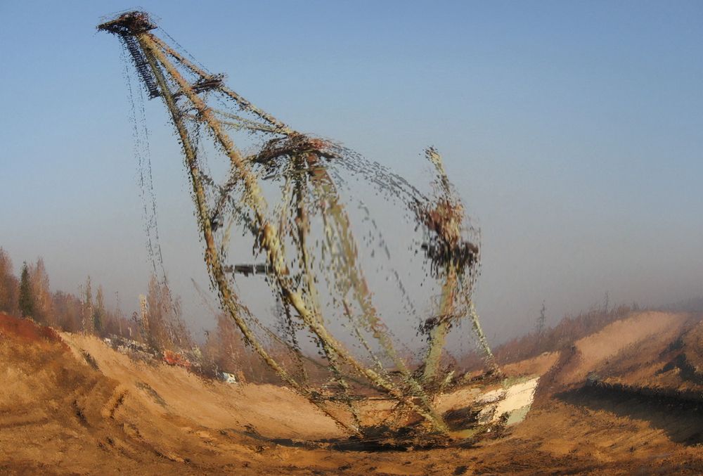 Крановый экскаватор сыпется