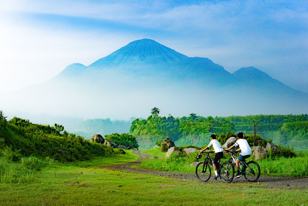 cycling in beautiful nature