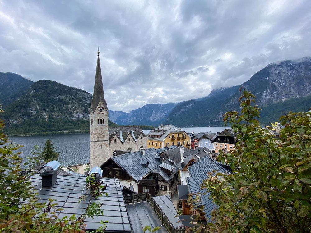 View of the Austrian village of Hallstatt