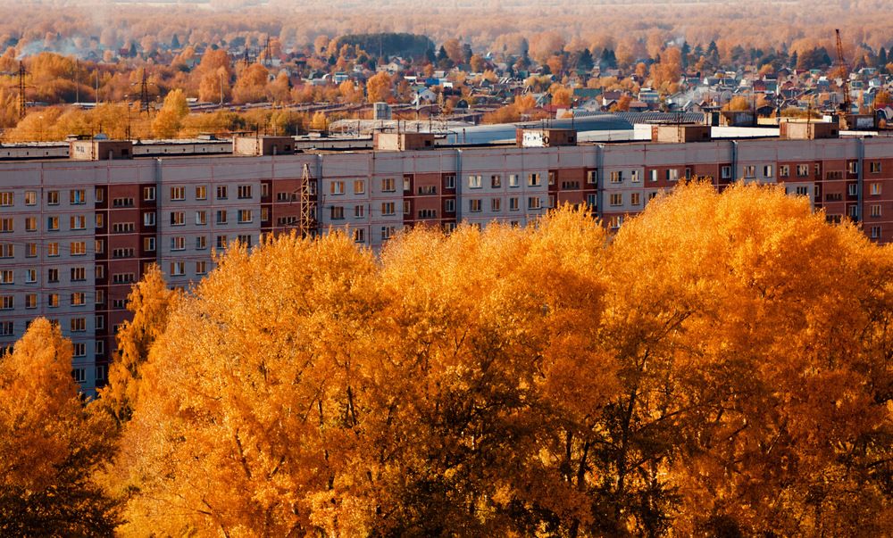 Золотая осень в городе на Оби