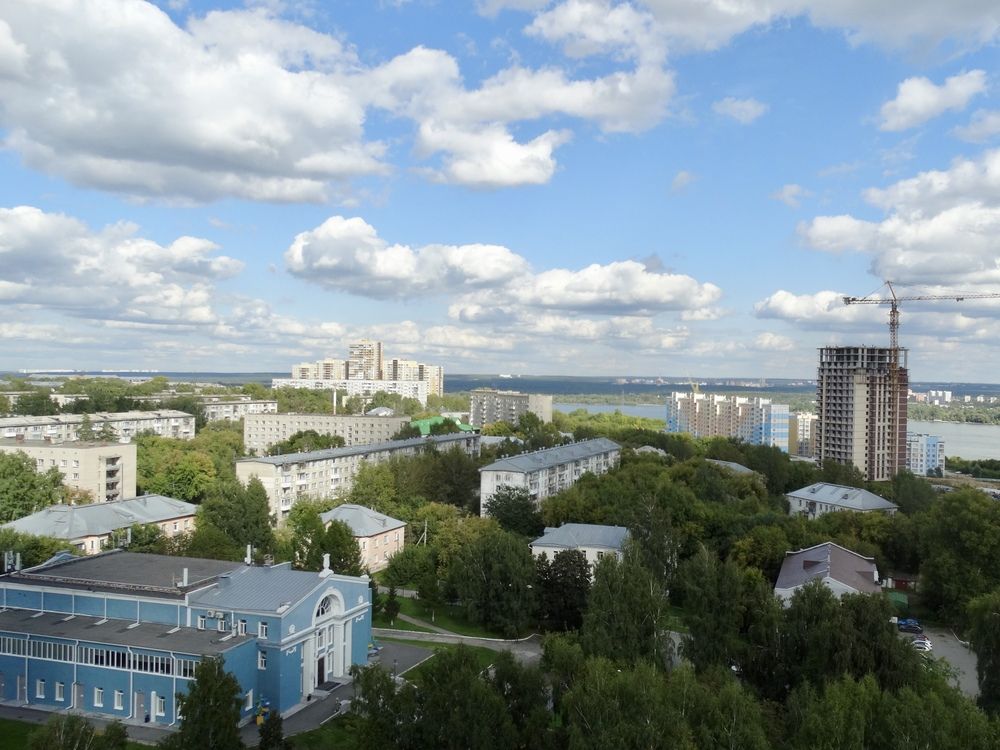 Микрорайон ОбьГЭС (Новосибирск) с высоты 25 этажа