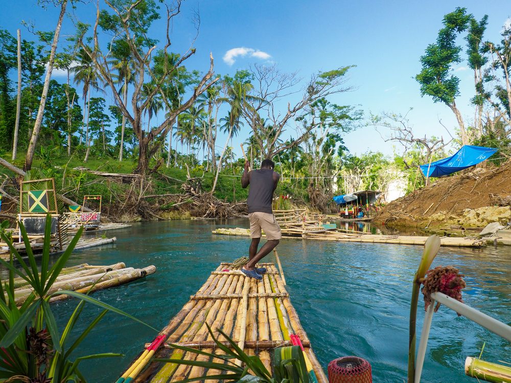River by bamboo