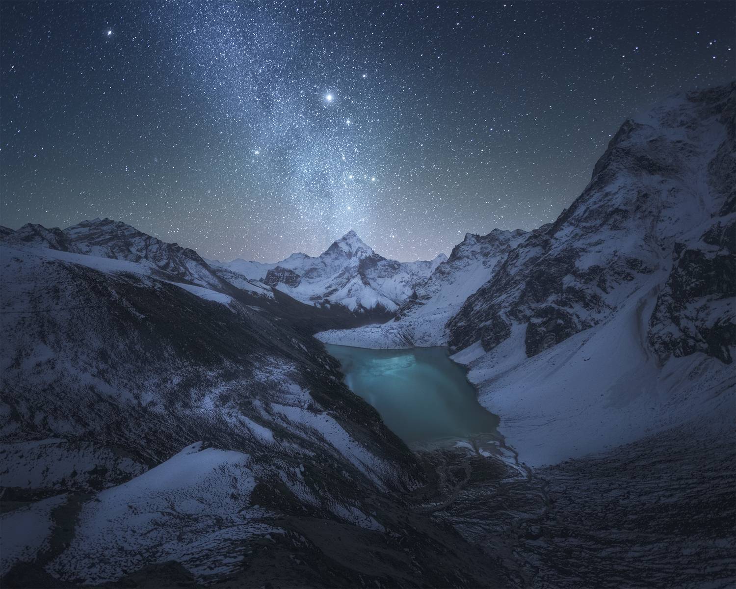 Himalayas under stars