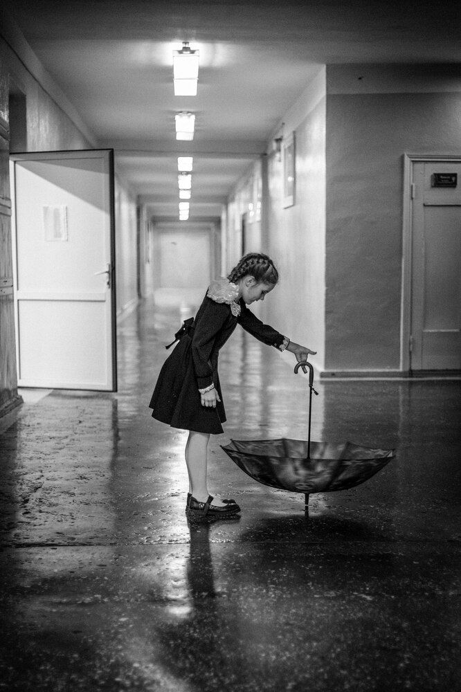 Girl and umbrella