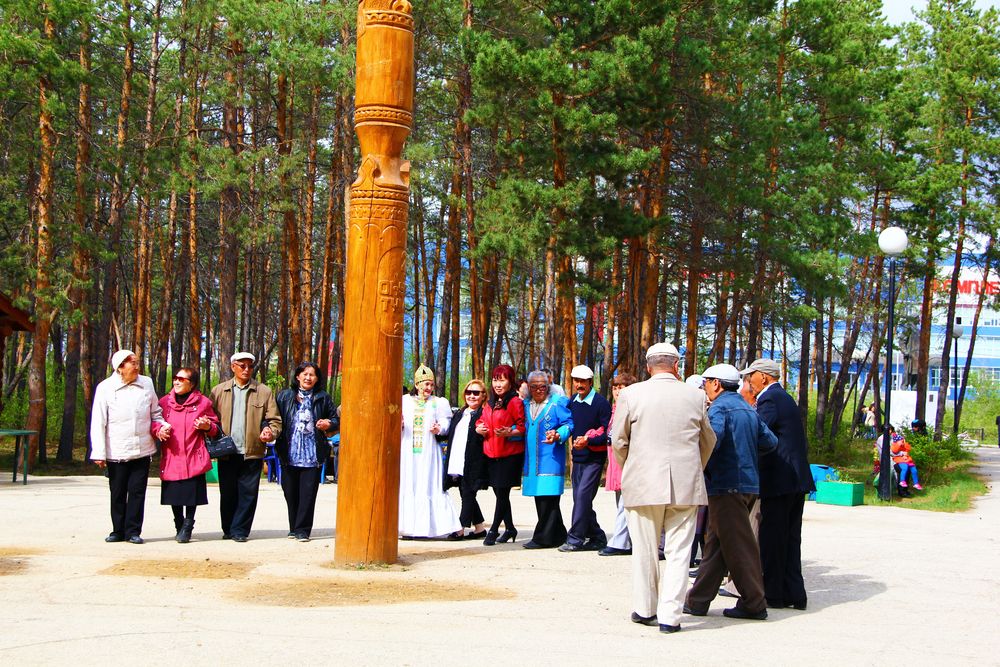 В городском парке.