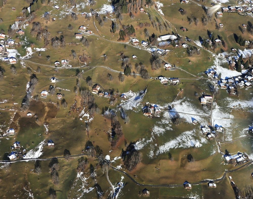 Flying over an Alpine valley