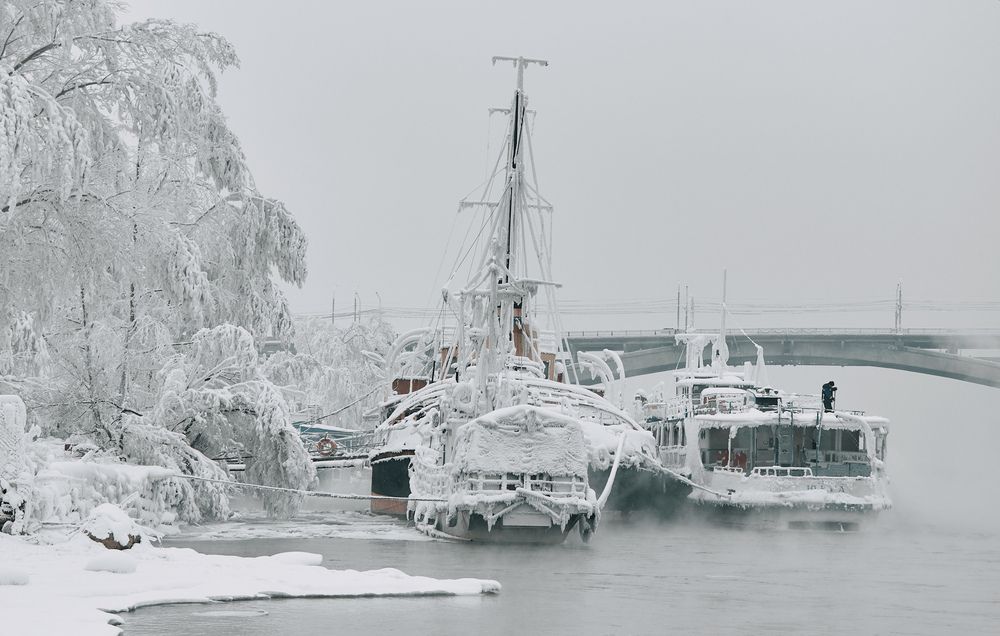 Красноярск. -40С на Енисее