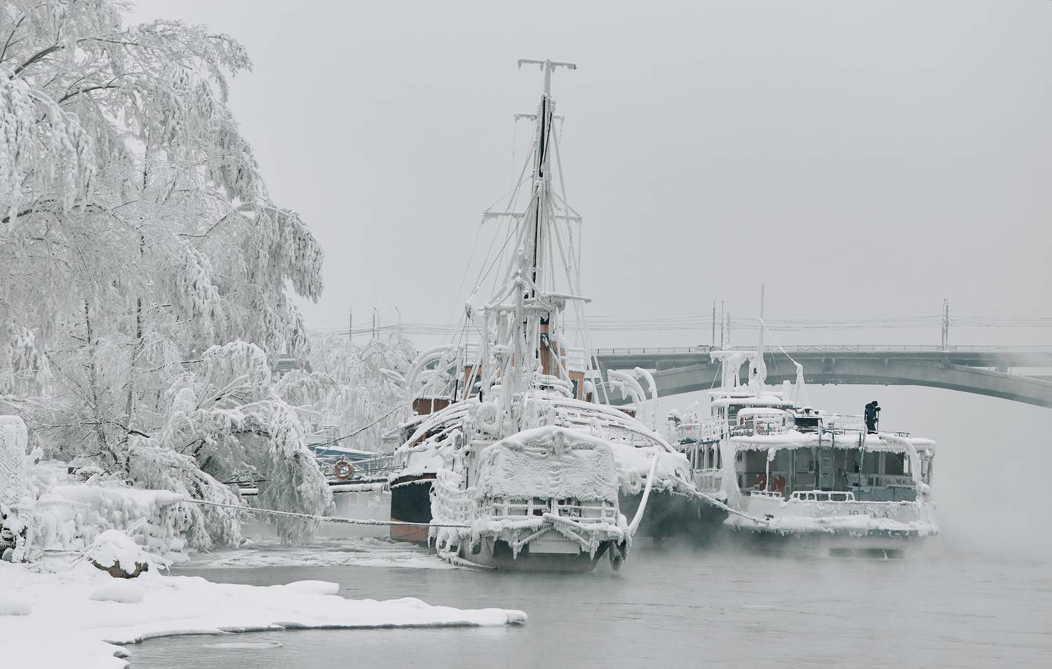 Красноярск. -40С на Енисее Красноярск. -40С на Енисее