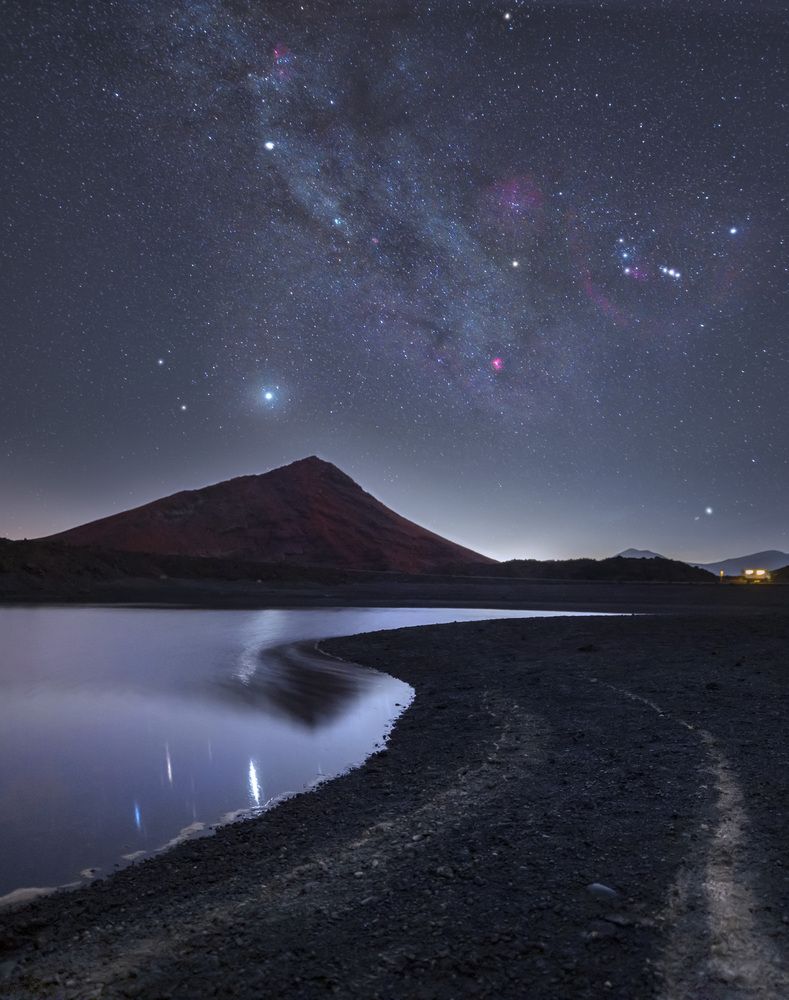 Orion, milky way and the volcano