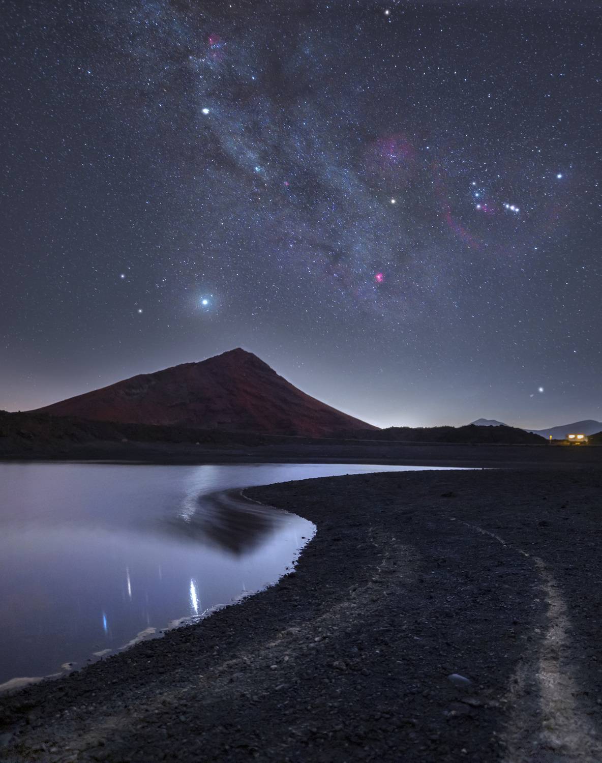 Orion, milky way and the volcano Orion, milky way and the volcano