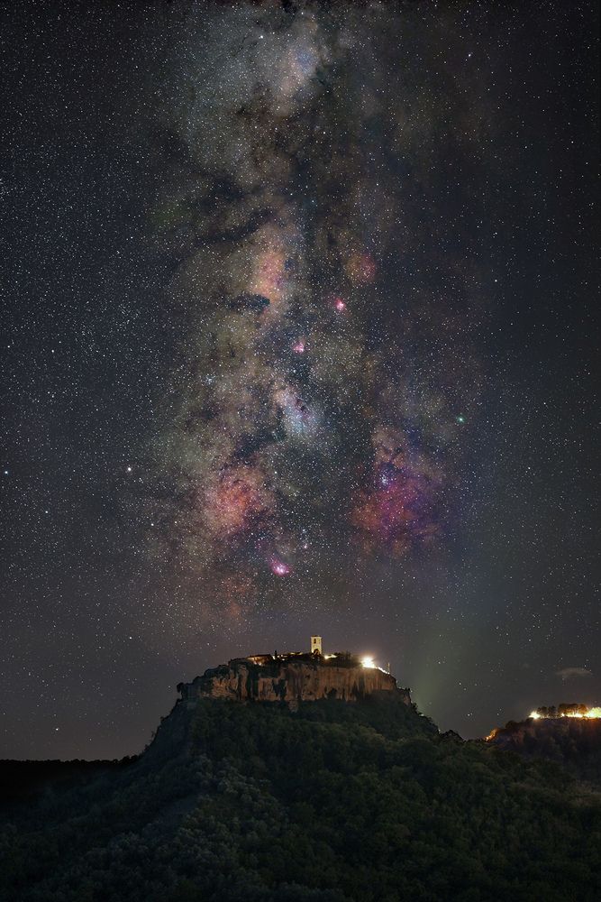 Milky way and the comet over Civita
