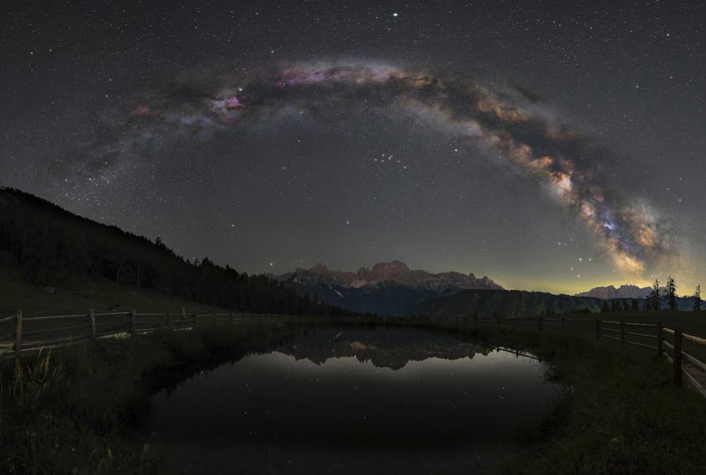 Galactic arch over Dolomites