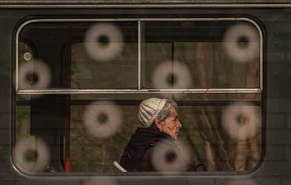 Lady on a tram