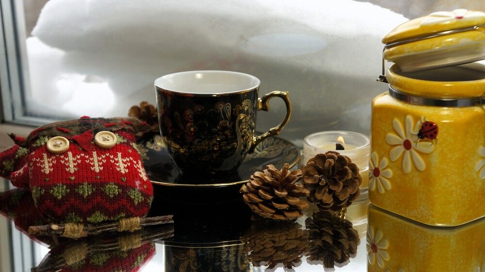 Домашний зимний натюрморт, навевающий мысли о тепле и уюте