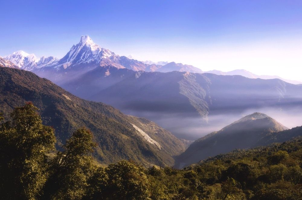 Beautiful morning at Nepal mountains