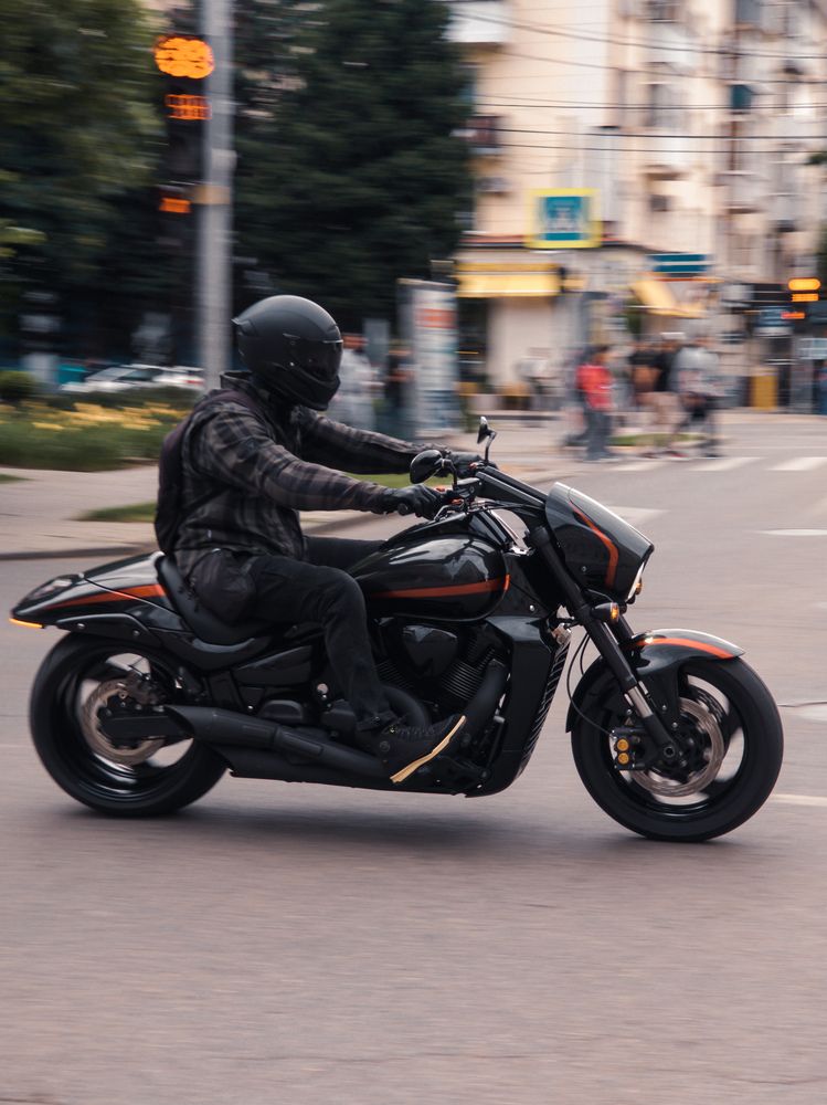 Biker with speed blur