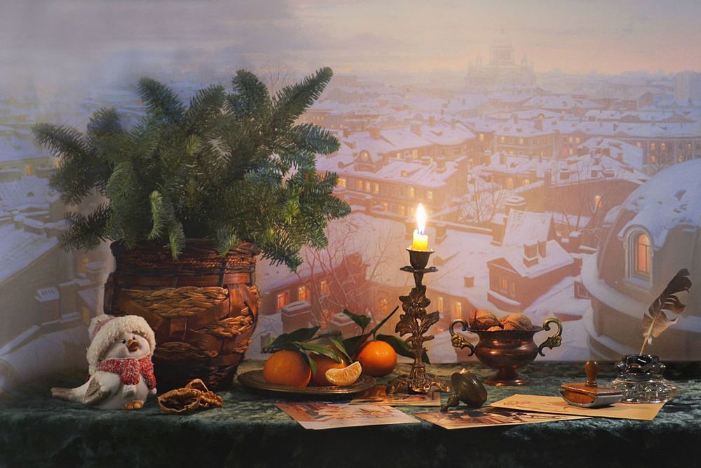 ...падал снег... и серебряный город...